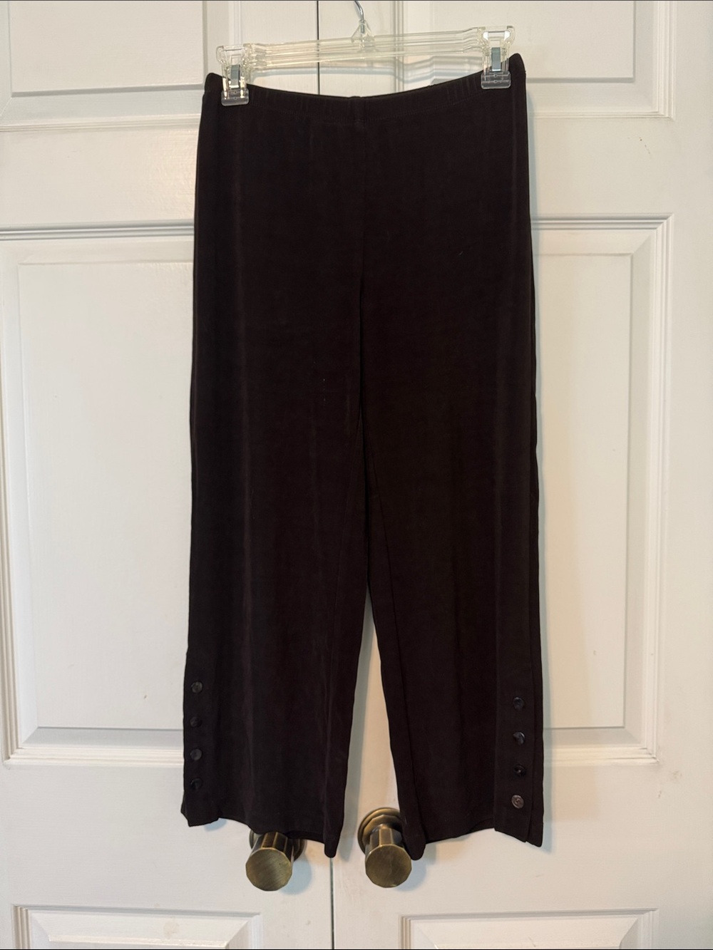 Chico’s Travelers Wide-Leg Button-Hem Pants XS